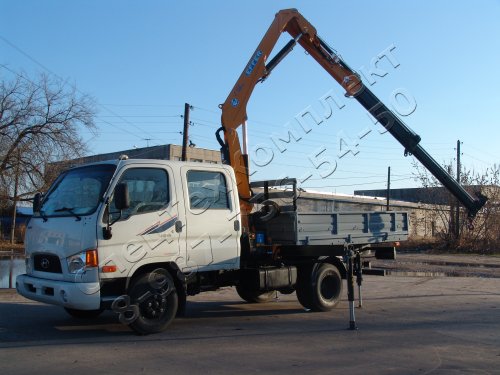 Бортовой HYUNDAI HD 65 сдвоенная кабина с КМУ